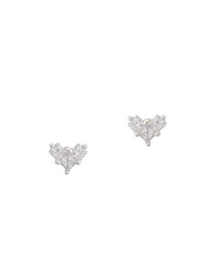 white metal studs earring - 15145959 - Standard Image - 2