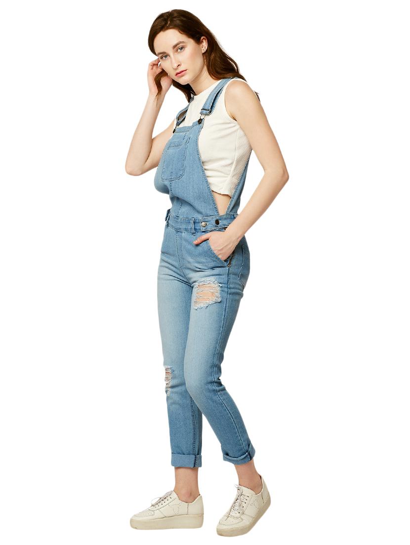 solid blue denim dungaree - 15146707 - Zoom Image - 2