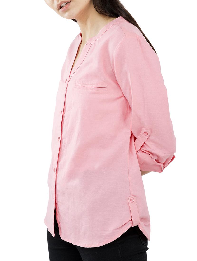 pink solid rayon shirt - 15146800 - Zoom Image - 2