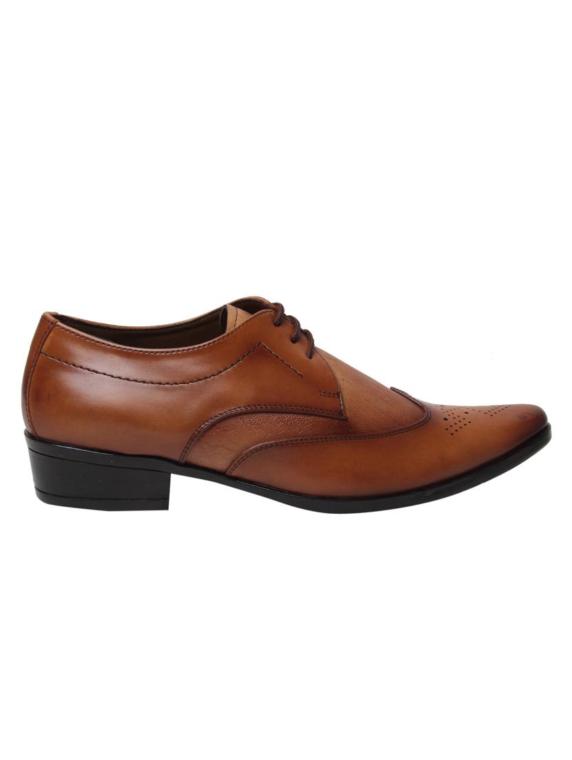 tan leatherette lace-up derby - 15146860 - Zoom Image - 2