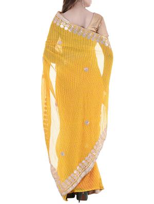 Gotta work leheriya saree with blouse - 15147776 - Standard Image - 2