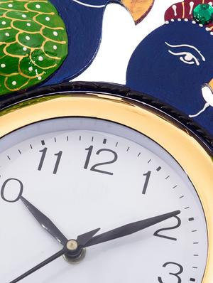 Handcrafted Papier-Mache 2 Peococks Decorative Wall Clock - 15148653 - Standard Image - 5