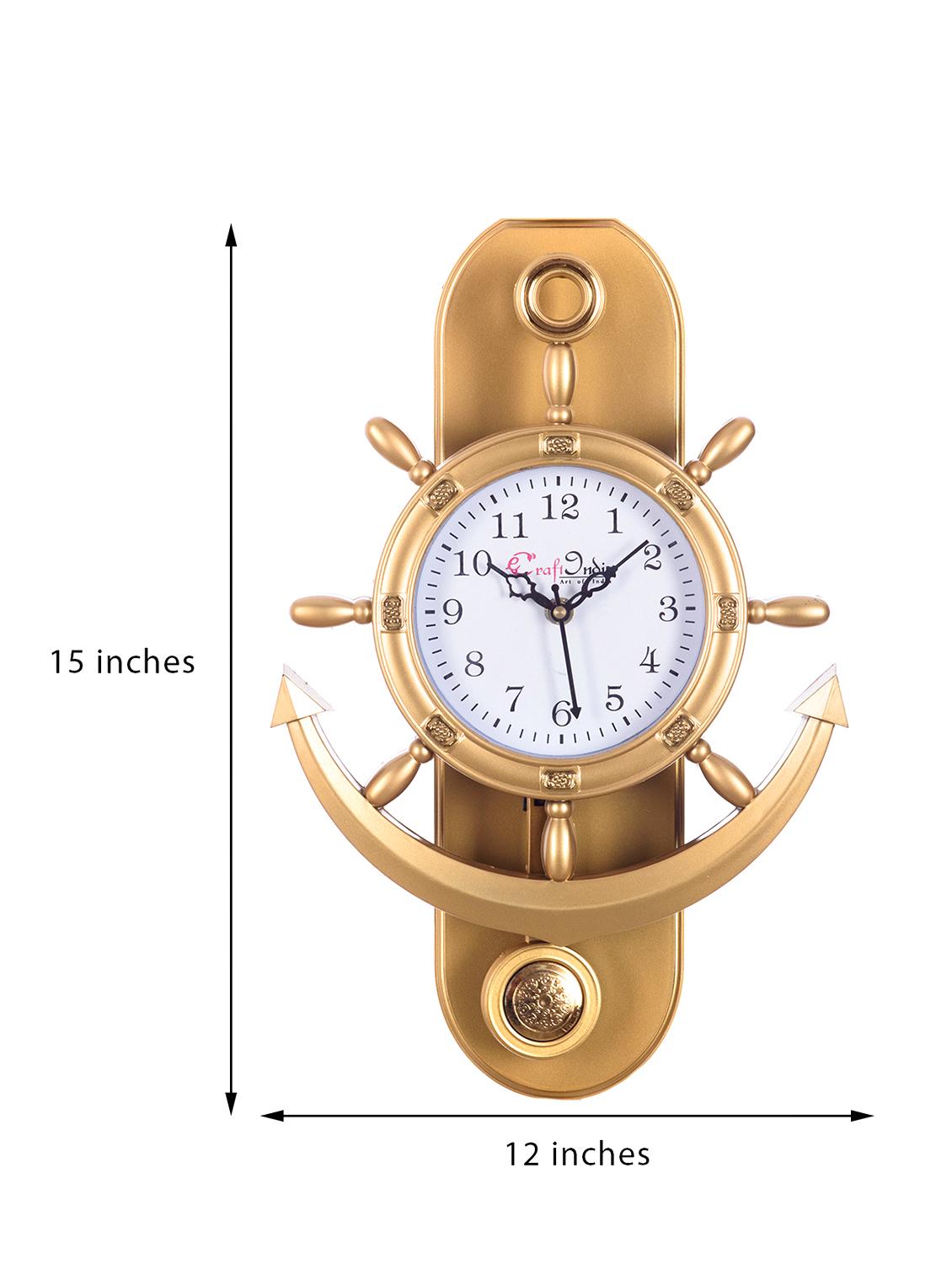 Decorative Retro Anchor Golden Pendulum Wall Clock - 15148932 - Zoom Image - 5