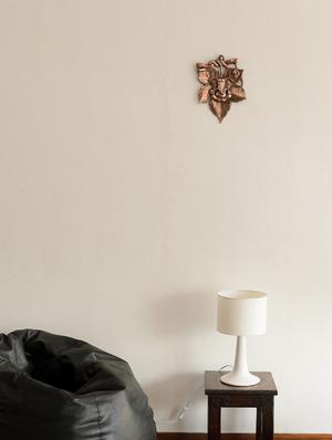 metal wall hanging of lord ganesha on creative leaf - 15149618 - Standard Image - 2