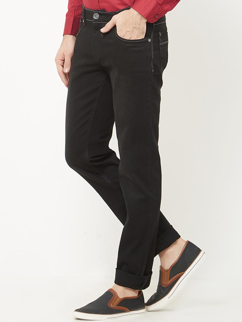 black cotton plain jeans - 15150477 - Zoom Image - 2