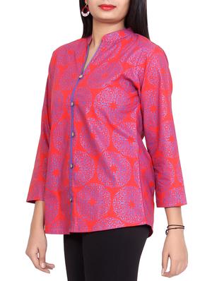 pink cotton straight kurti - 15154065 - Standard Image - 2