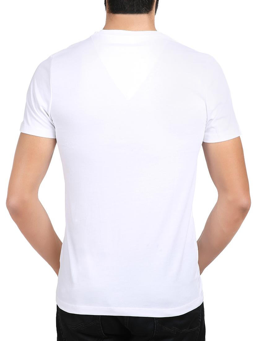 white cotton blend chest print tshirt - 15155282 - Zoom Image - 2
