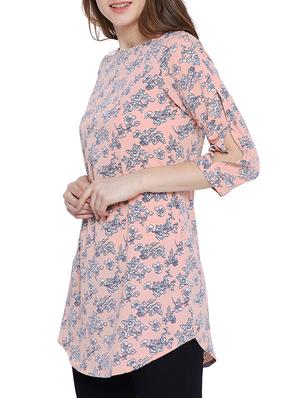pink crepe printed tunic - 15156087 - Standard Image - 2