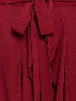 red solid ruffled palazzo - 15158510 - Standard Image - 5