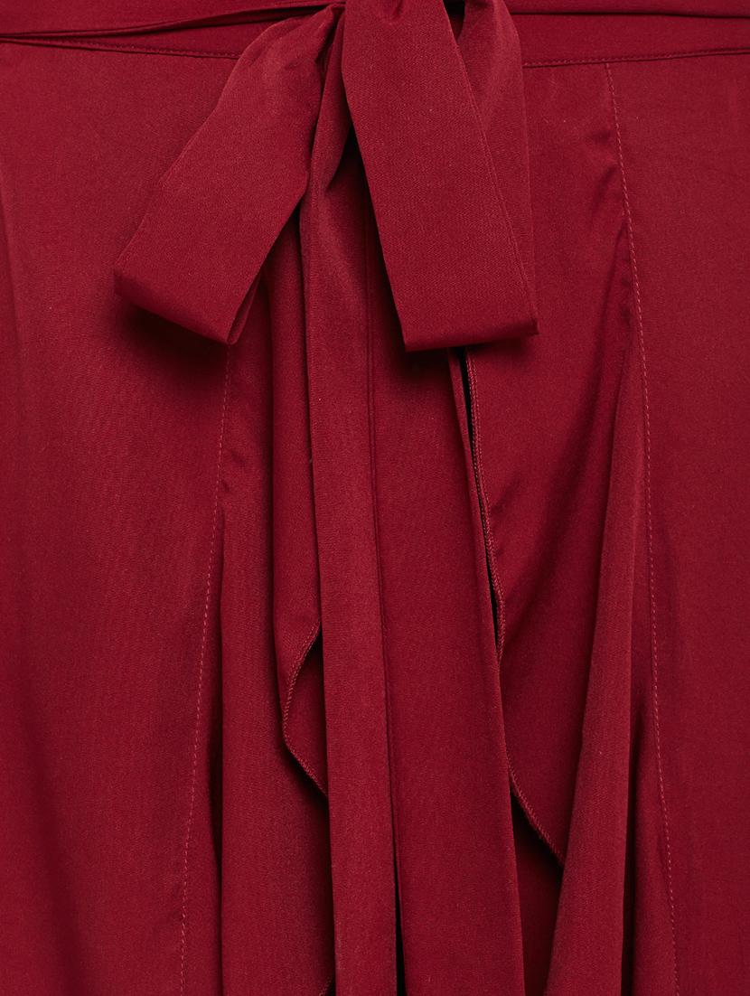 red solid ruffled palazzo - 15158510 - Zoom Image - 5