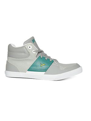 grey leatherette lace up sneaker - 15159138 - Standard Image - 2