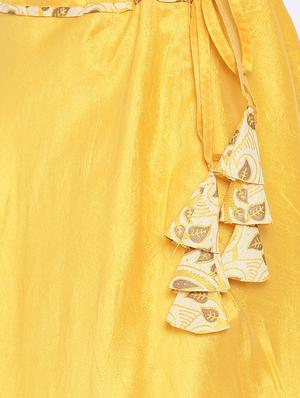yellow dupion silk flared skirt - 15159649 - Standard Image - 5