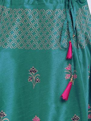 green dupion silk flared skirt - 15159651 - Standard Image - 5
