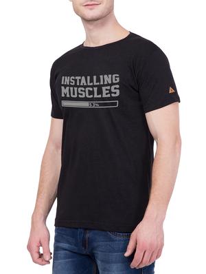black cotton chest print tshirt - 15160882 - Standard Image - 2