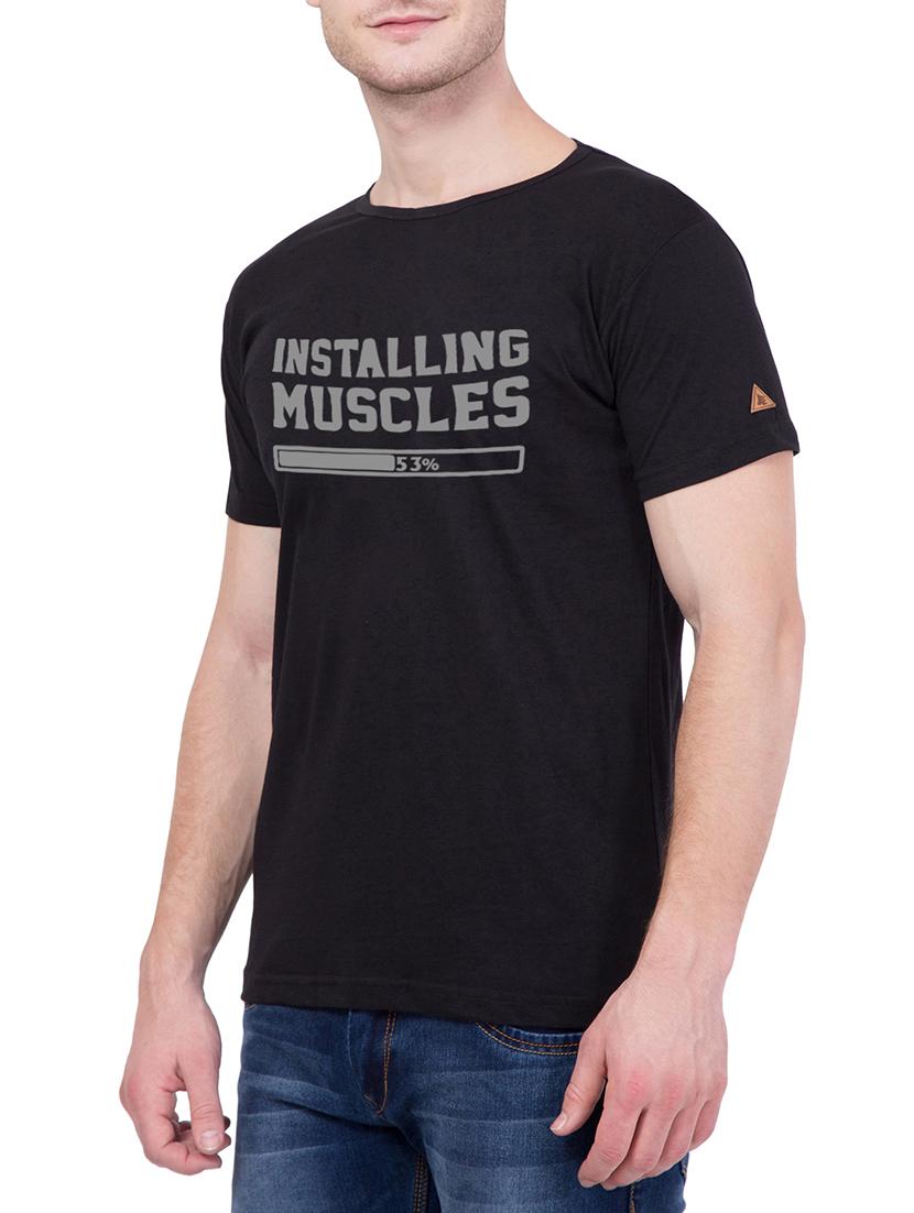 black cotton chest print tshirt - 15160882 - Zoom Image - 2