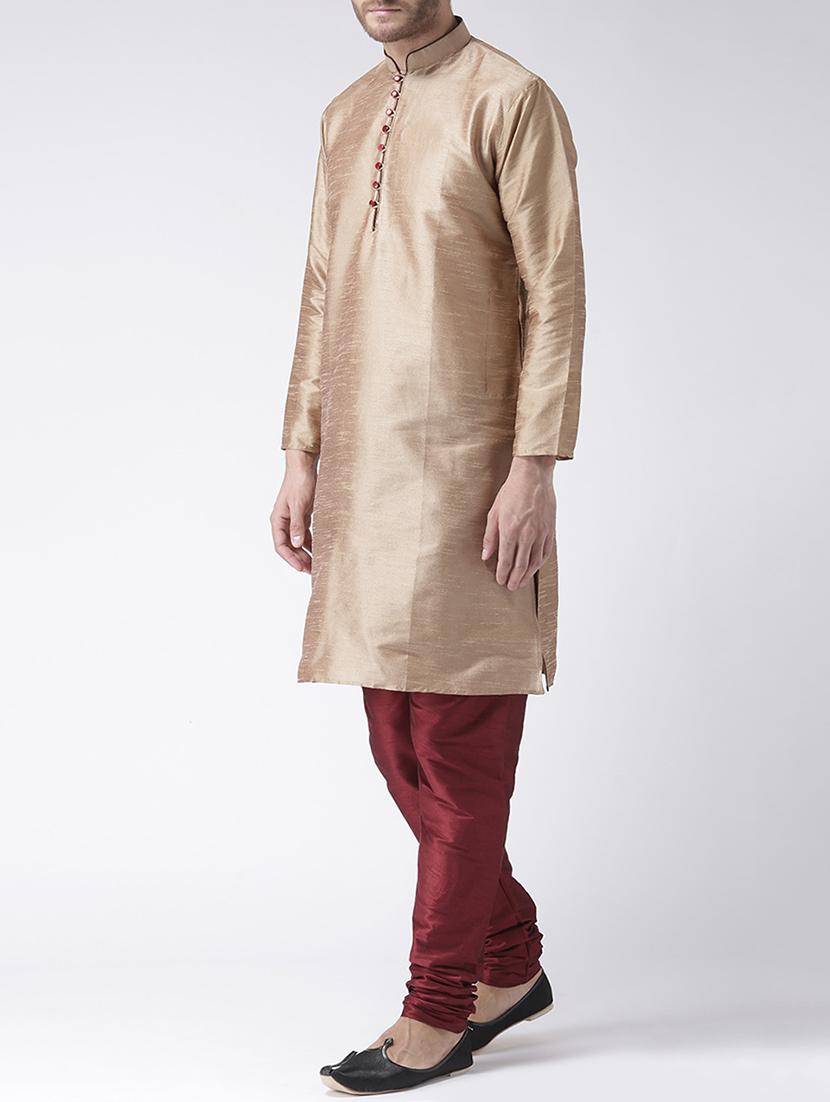 brown silk blend kurta pyjama set - 15162293 - Zoom Image - 2