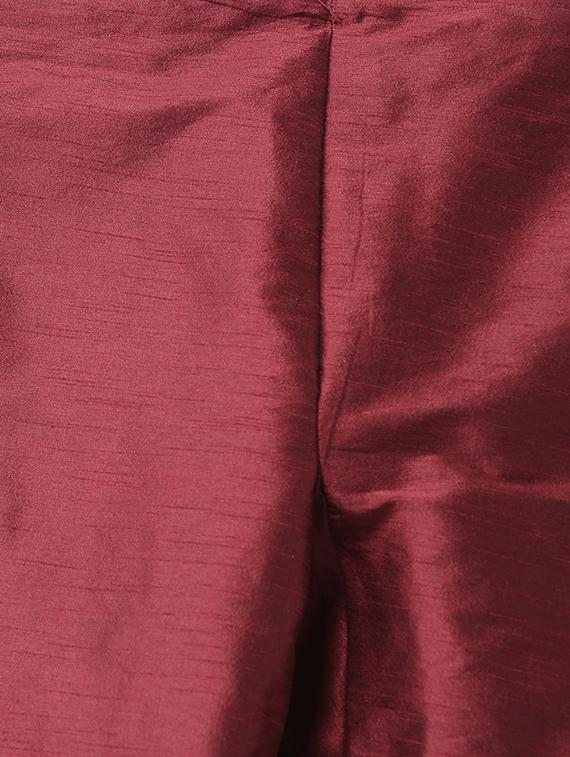 brown silk blend kurta pyjama set - 15162293 - Zoom Image - 5
