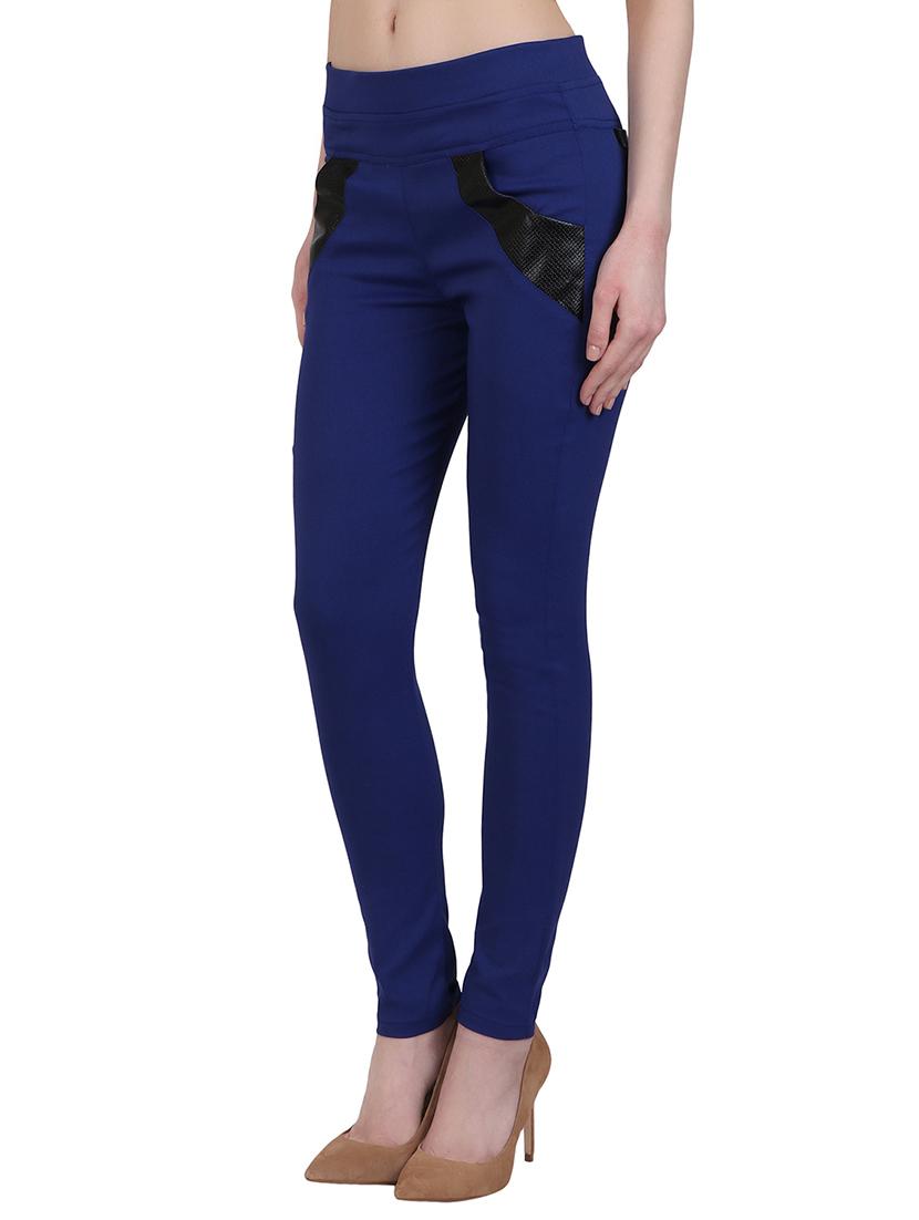 dark blue cotton lycra jeggings - 15162439 - Zoom Image - 2