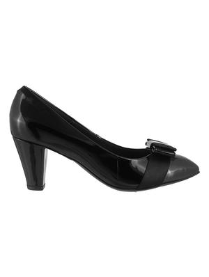 black faux leather slip on pumps - 15162481 - Standard Image - 2