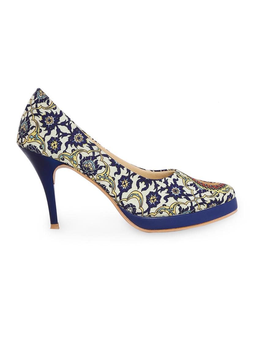 blue fabric slip on pumps - 15163651 - Zoom Image - 2