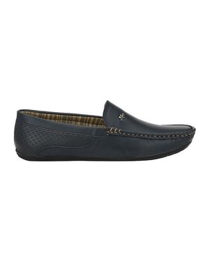 blue leatherette slip on loafer - 15166558 - Standard Image - 2