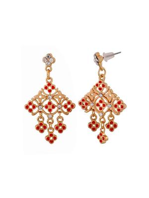 red Gold Tone Drop Earrings - 15166902 - Standard Image - 2