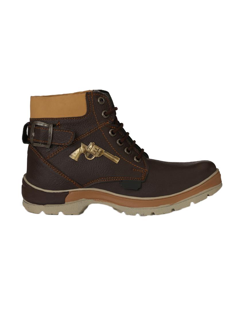 brown leatherette high ankle boot - 15168150 - Zoom Image - 2