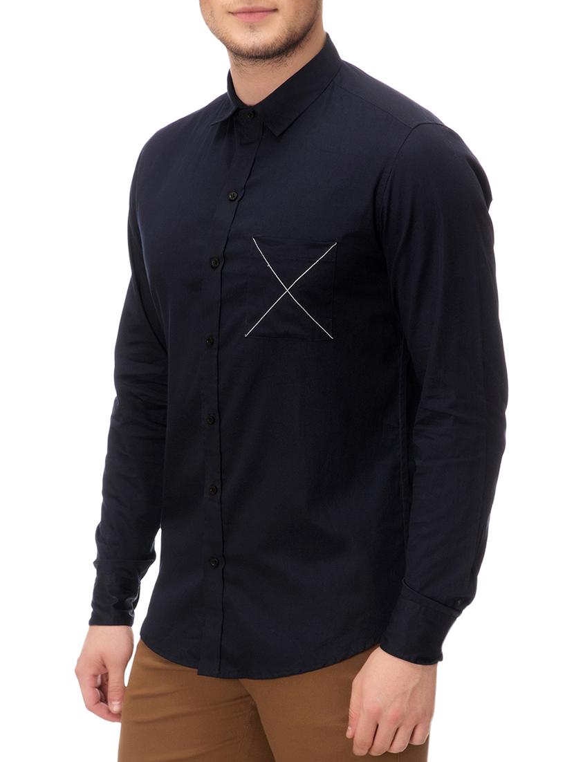 navy blue cotton casual shirt - 15168747 - Zoom Image - 2