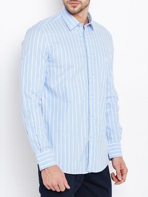 blue cotton casual shirt - 15168946 - Standard Image - 2