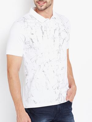 white cotton front print t-shirt - 15169206 - Standard Image - 2