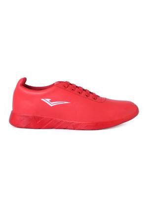 red leatherette lace up sneaker - 15169245 - Standard Image - 2