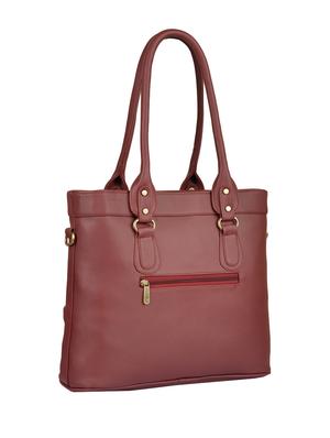 maroon leatherette (pu) regular handbag - 15169578 - Standard Image - 2