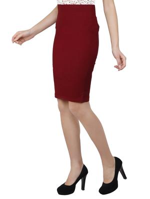 maroon cotton pencil skirt - 15169846 - Standard Image - 2