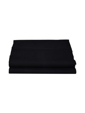 300 TC 100% Cotton Sateen Self Striped, Black Color, Pair Of Regular Size Pillow Covers - 15170272 - Standard Image - 2