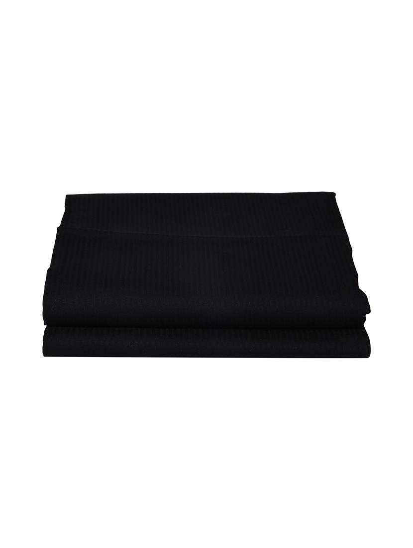 300 TC 100% Cotton Sateen Self Striped, Black Color, Pair Of Regular Size Pillow Covers - 15170272 - Zoom Image - 2