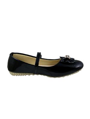 black leatherette flat ballerina - 15171016 - Standard Image - 2