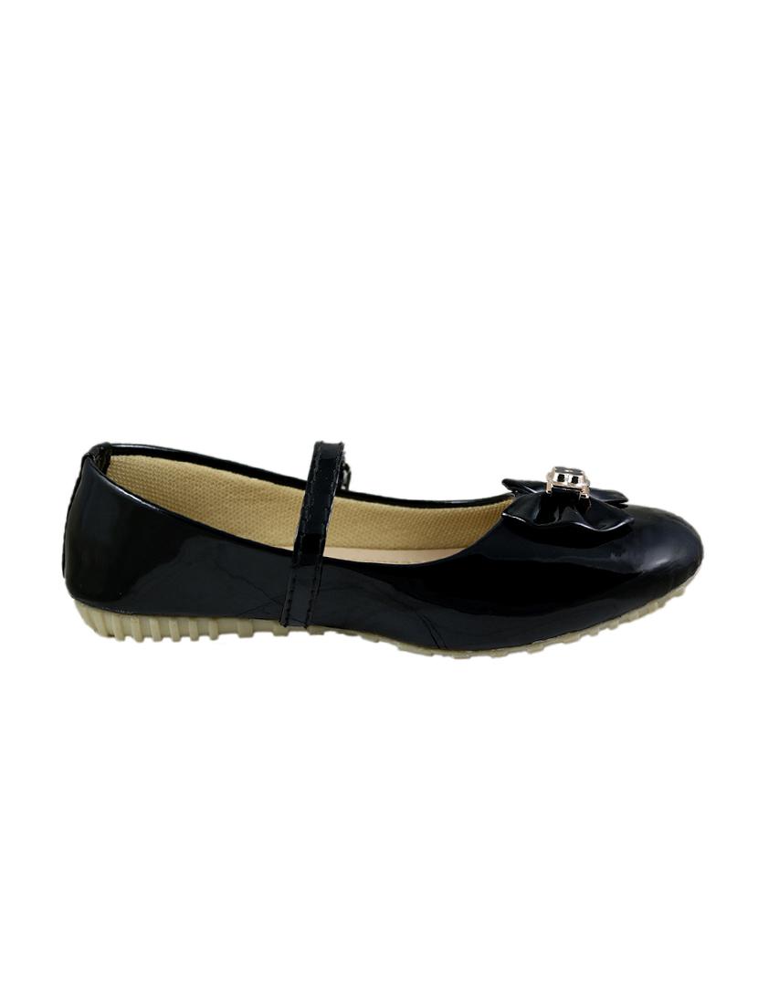 black leatherette flat ballerina - 15171016 - Zoom Image - 2