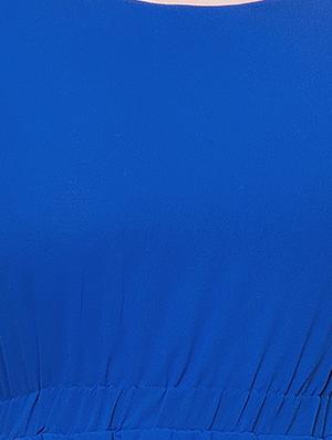 solid blue georgette blouson dress - 15171162 - Standard Image - 5