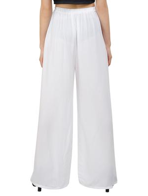 white viscose palazzos - 15172723 - Standard Image - 2