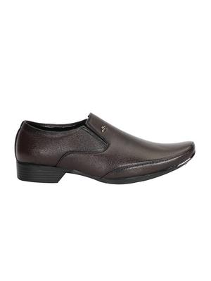 brown Leatherette formal slip on - 15173164 - Standard Image - 2