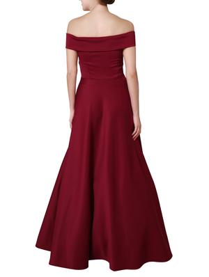 off shoulder flared gown - 15175548 - Standard Image - 2