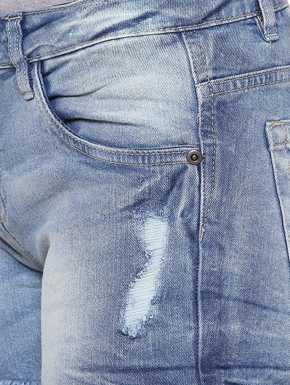blue stone wash denim shorts - 15176363 - Zoom Image - 5
