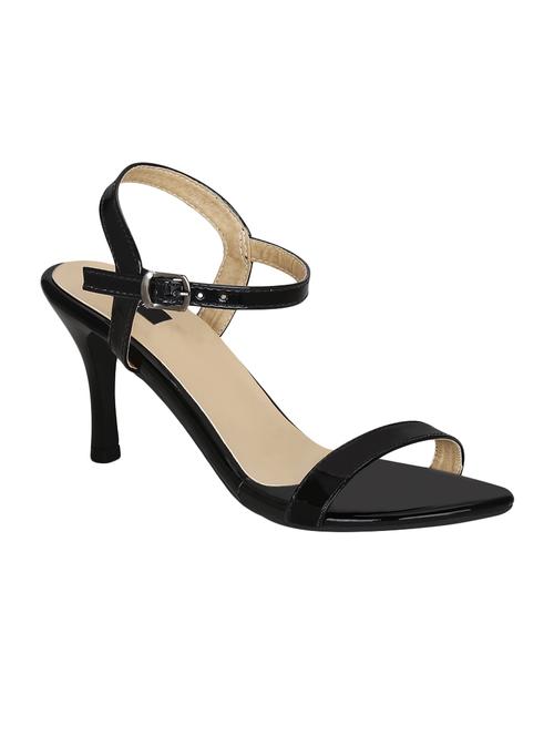 black faux leather ankle strap sandals - 15176489 - Standard Image - 1
