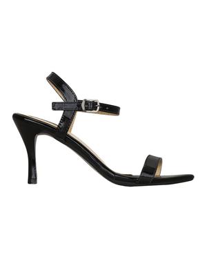 black faux leather ankle strap sandals - 15176489 - Standard Image - 2