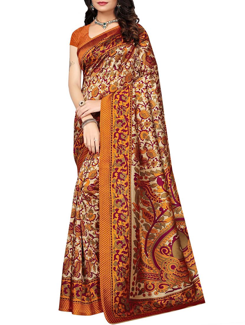 set of 2 multicolor silk blend printed saree combo with blouse - 15176523 - Zoom Image - 2
