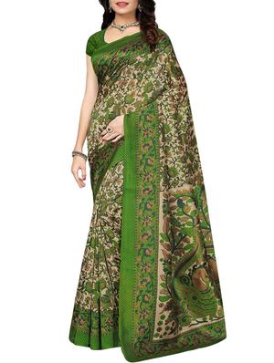 set of 2 multicolor silk blend printed saree combo with blouse - 15176545 - Standard Image - 2