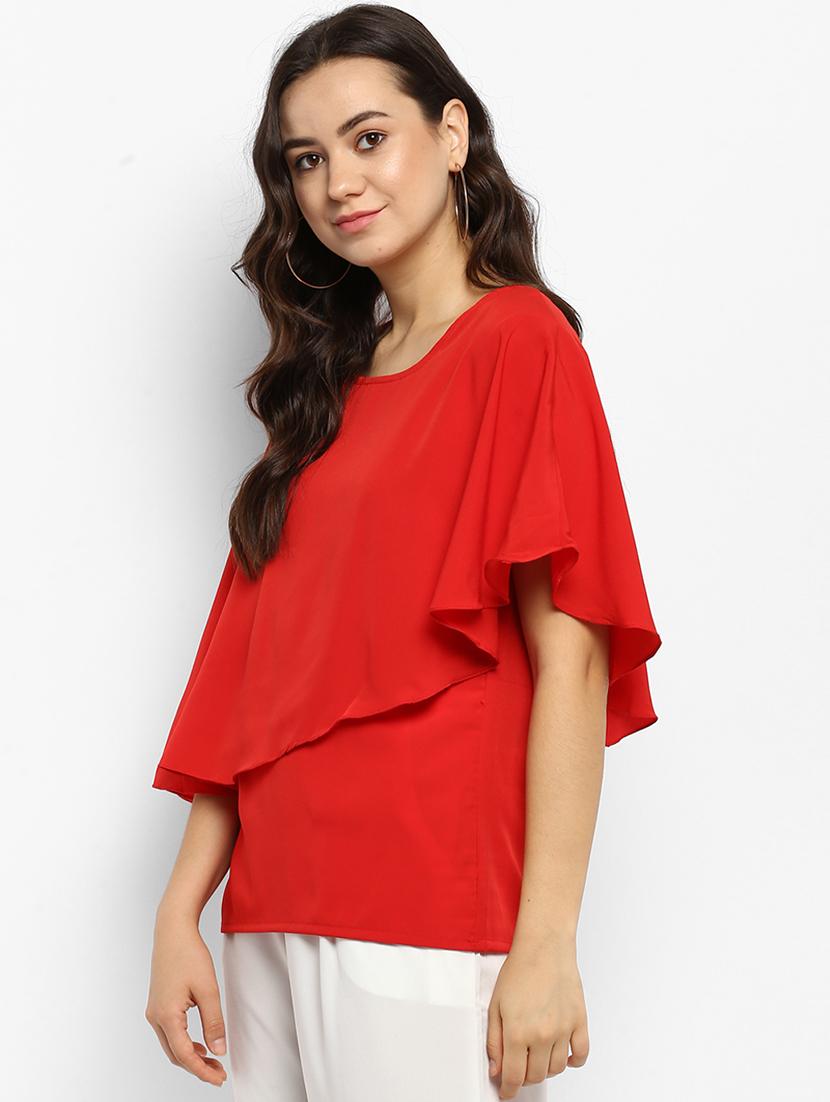 red solid layered top - 15177093 - Zoom Image - 2