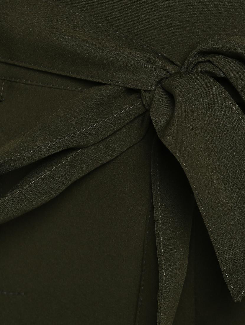 green solid straight palazzo - 15177118 - Zoom Image - 5