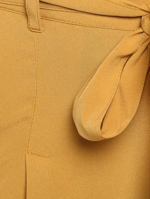yellow solid straight palazzo - 15177119 - Standard Image - 5
