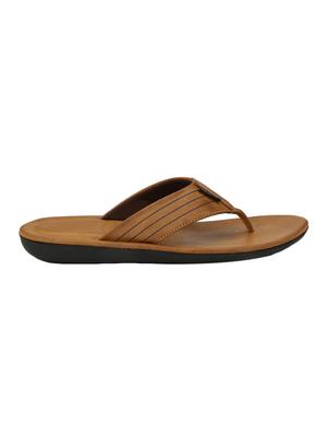 brown Leatherette toe separator slipper - 15177228 - Standard Image - 2